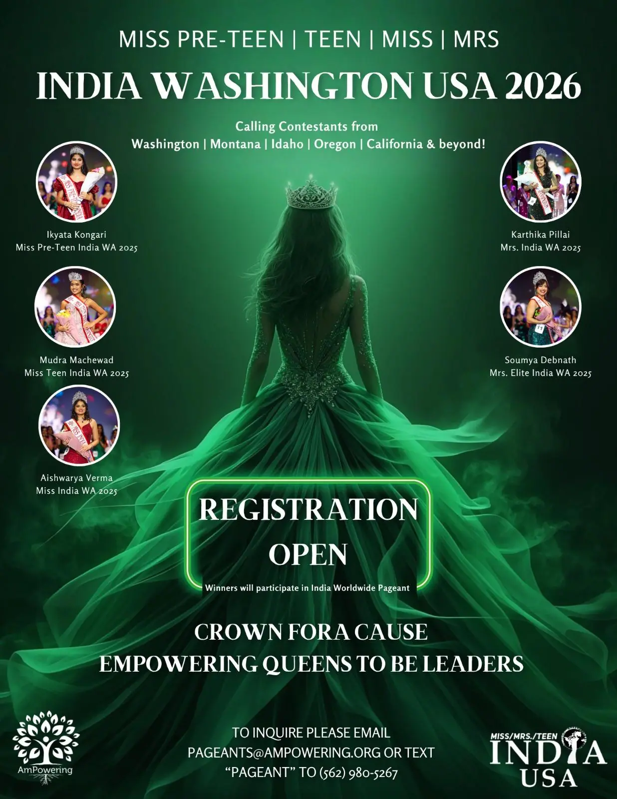 India Washington USA 2026 pageant flyer